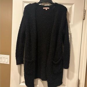 Love Tree Black Fuzzy Cardigan